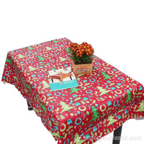 Couverture de table en plastique décorative de fête de Noël